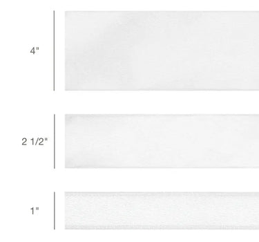 La Ribbons Wired Shimmer Satin Ribbon White with White Backing 1" x 10Yd - Satin Ribbons Ribbon