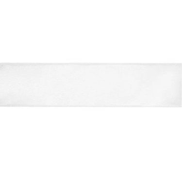 La Ribbons 2 1/2" Wired Shimmer Satin Ribbon, White with White Backing, 10 Yd - Satin Ribbons Ribbon