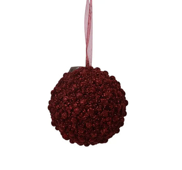 Burgundy glitter berry ball ornament, 5-inch, Direct Export holiday ornament