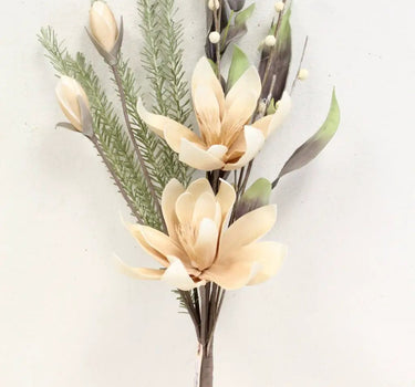 Supreme Large Flower Foam Bundle Beige - Artificial Flowering Plants Silk