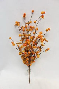 Supreme Berry Bush Orange 20" - Artificial Non-Flowering Plants Silk