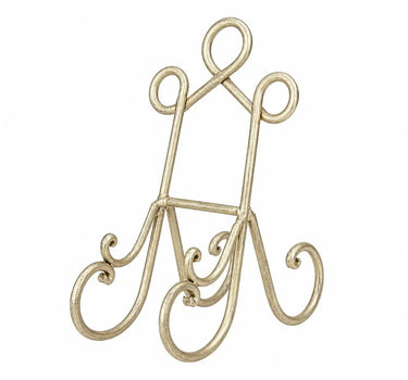 Gold Metal Scroll Easel 5"W x 11"H