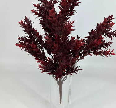 Le Fleur Tea Leaf Bush Red 16" - Artificial Non-Flowering Plants Silk