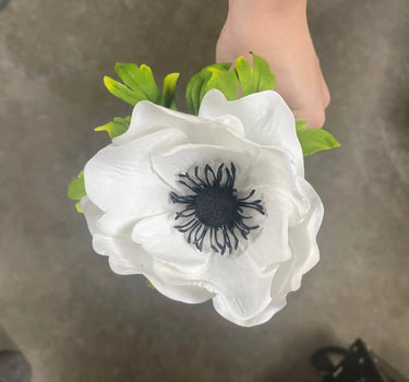 AmBest Poppy Anemone Stem White 22" - Uncategorized Silk