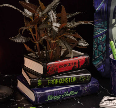 Sleepy Hollow Stacked Book Planter