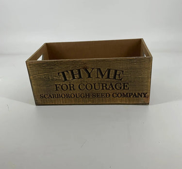 Gerson "Thyme" Nesting Wood Engraved Planter Lg 12"L - Uncategorized Merchandise