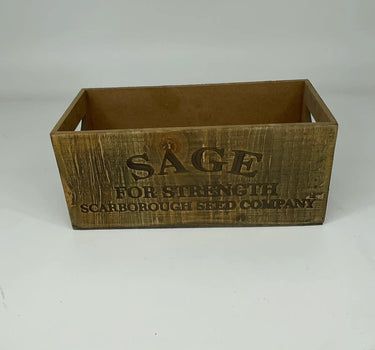 Gerson "Sage" Nesting Wood Engraved Planter Sm 10"L - Uncategorized Merchandise