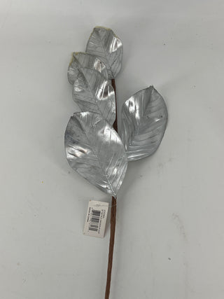 Magnolia Leaf Metallic Spray Silver 30" (AS IS)