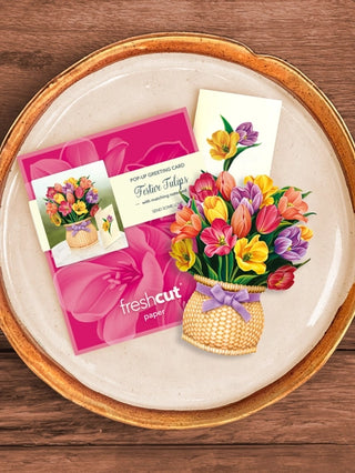 Mini Festive Tulips Pop-Up Greeting Card