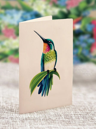Hummingbird Oasis Pop-Up Greeting Card