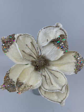 Magnolia Glitter Stem Cream 24"