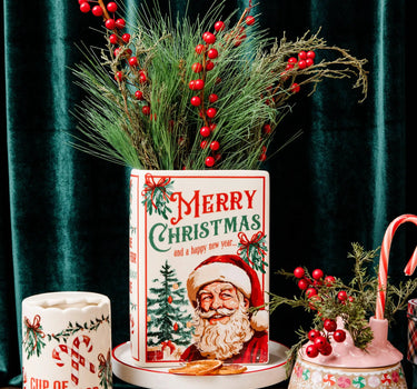 Santa is Coming to Town Large Book Vase