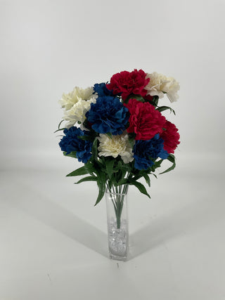 Carnation Bush Red/White/Blue 18"