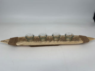 Wood Boat Tea Light XL 27”