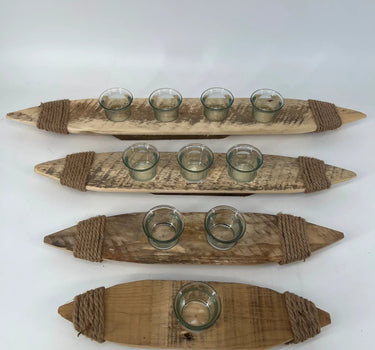Kalalou Wood Boat Tea Light XL 27” - Candle Holders Merchandise