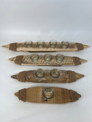 Wood Boat Tea Light XL 27”