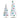 Two white bottle brush Christmas trees with multicolor ornaments, 13–16 inches