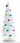 Raz bottle brush Christmas trees, white with multicolor ornaments; two trees, 13–16 in
