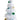 2-pack bottle brush Christmas trees with multicolor ornaments, white, 13-16 inches tall.