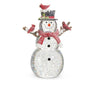 Raz lighted snowman with silver swirling glitter, 12-inch holiday figurine with red scarf