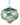 Ornament set: Raz gold-leaf wrapped blue iridescent holiday ornaments, 3 assorted 4–5.5 inches