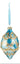 Raz ornament set: gold leaf wrapped blue iridescent ornaments with beaded trim, 3 pcs, 4–5.5 in