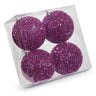 RAZ Box of Purple Glitter Ornaments 4" - Holiday Ornaments Merchandise