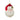 Santa head ornament 4-inch, red hat with white fur trim, glittery white beard, gold hanging string.