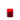 Red glass pillar candle in a red glass holder, 3.5x4 in, lit