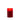 Glass red pillar candle lit inside a cylindrical glass holder, 3.5x5 inches