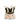 Nutcracker candle holder, ceramic, 4.5-inch, black-and-white crown with gold trim.