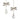 Jeweled bow ornament with crystal drop, Raz brand, silver-tone, 2-pack