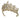 Gold-tone metal tiara ornament with crystal accents, 5.25L x 4H.