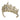 Gold-tone metal tiara ornament with crystal accents, 5.25L x 4H.