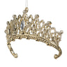 Gold-tone metal tiara ornament with crystal accents, 5.25L x 4H.