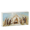 Miraculous Night Nativity block art, 10L x 5H, rustic nativity scene painting.
