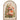 Checking It Twice Santa Wall Art 14 by 19.75 inches, rustic arched wooden frame with Santa beside a Christmas tree.