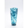 Diamond Star Blue Swirl Glass Vase 5.5"D x 12.5"H - Vases Merchandise