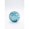 Diamond Star Blue Swirl Glass Vase 8"D x 7"H - Vases Merchandise