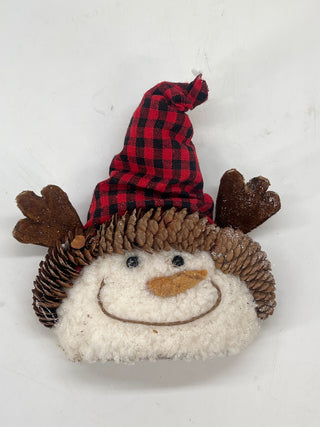 Snowman w/ Reindeer Antlers 8"