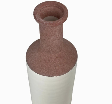 Deco Marché White Rust Ceramic Vase 5" x 15" - Vases Merchandise