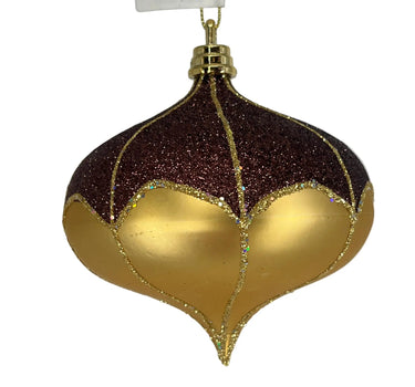 Direct Export Onion Ornament Plum-Gold 4" - Holiday Ornaments Merchandise
