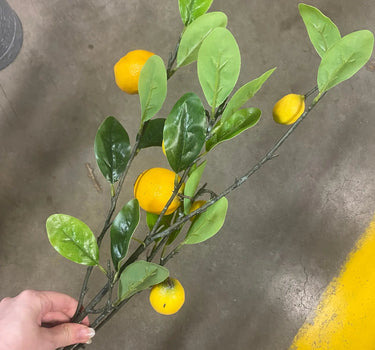 AmBest Lemon Spray Yellow 40" - Artificial Non-Flowering Plants Silk