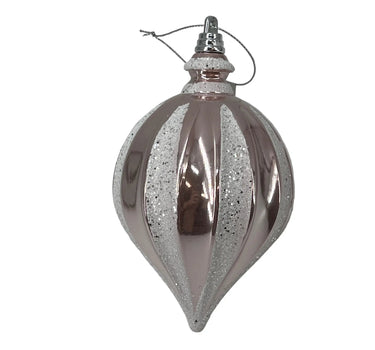 Direct Export Blush-White Drop Ornament 6" - Holiday Ornaments Merchandise