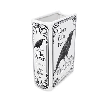 The Raven Large Book Vase White 5.5" W x 8"H