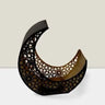 SNK Windsor Black and Gold Moon-Shaped Votive Lantern 3.75"H X 6.5"L - Candle Holders Merchandise