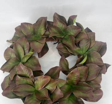 Magnolia Leaves Wreath Burgundy 28"