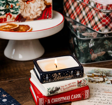 Holiday Classics Stacked Books Candle