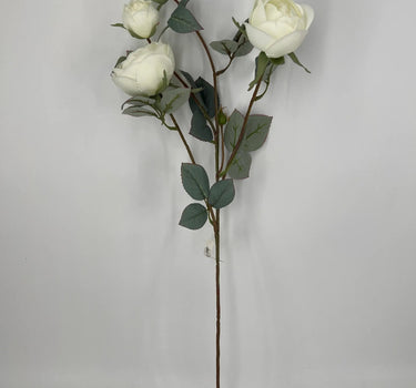 Supreme Rose Spray White 28" - Artificial Flowering Plants Silk