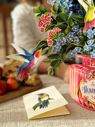 Hummingbird Oasis Pop-Up Greeting Card